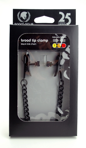 Blackline Adjustable Nipple Clamps. Adjustable wide alligator nipple clamps are great for large nipples that need a wider than usual tip. The wide