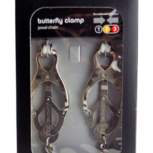 Endurance Butterfly Clamps Link Chain. Endurance nipple clamps with link chain offer maximum pressure for an intense and localized experience. These endurance nipple clamps feature a sturdy