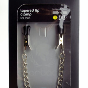 Endurance Nipple Clamps with Link Chain. Focus pain and pleasure when you try out this simple but erotically effective nipple clamp chain combo. Made of two strong rubber-tipped endurance style clamps