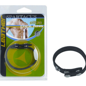 Spartacus Leather Cock Gear Plain Leather Cock Ring. These simple leather cock rings can adjust along three different snaps. Available with standard hardware in firm sewn black leather