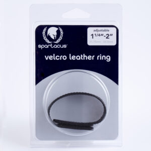 Spartacus Leathers Cock Gear Leather Cock Rings. Black Leather Velcro Sewn Cock Ring is adjustable from 1.25 inches to 2 inches Made of high quality garment leather