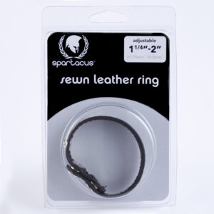Spartacus Leathers Cock Gear Leather Cock Rings. Plain Joe Black Leather Sewn Cock Ring is adjustable from 1.25 inches to 2 inches. These simple leather cock rings can adjust along three different snaps. Available with standard hardware in firm sewn black