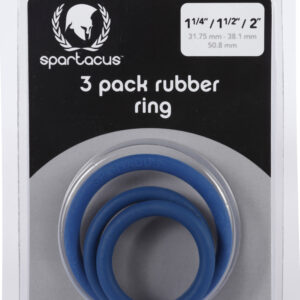 Spartacus Leathers Cock Gear Rubber Cock Rings. Soft Rubber Cock Rings Blue 3 Piece Set. Experiment with each of our rubber cock ring sizes in your choice of colors. Each set contains one 1.25 inches ring