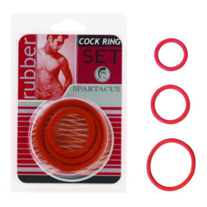 Spartacus Leathers Cock Gear Rubber Cock Rings. Soft Rubber Cock Rings Red 3 Piece Set. Experiment with each of our rubber cock ring sizes in your choice of colors. Each set contains one 1.25 inches ring