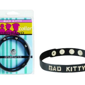 Spartacus Leathers Bondage Gear Wordband Collars Bad Kitty Black Collar is an intimate