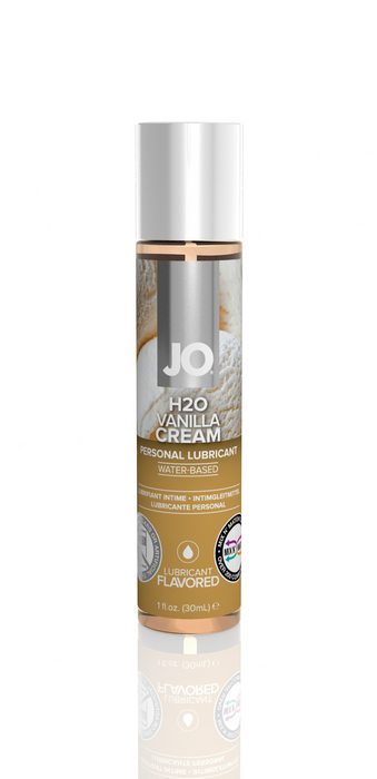 JO H2O Water Based Lubricant Vanilla Cream 1 ounce bottle. JO H2O has all the benefits of System JO Personal Lubricant. Similar in feel and viscosity