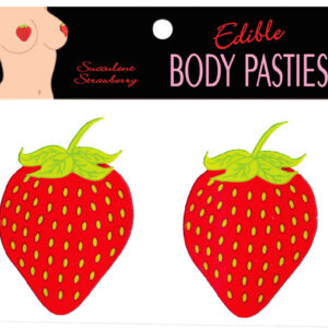 Edible Pasty Strawberry body pasties are shaped and taste like delicious fruit! The Strawberry pasties make mouth watering nipple treats. FDA Certified. FDA Certification Number: 15796203130 Edible Pasties from Kheper Games. Categories: Health and Beauty