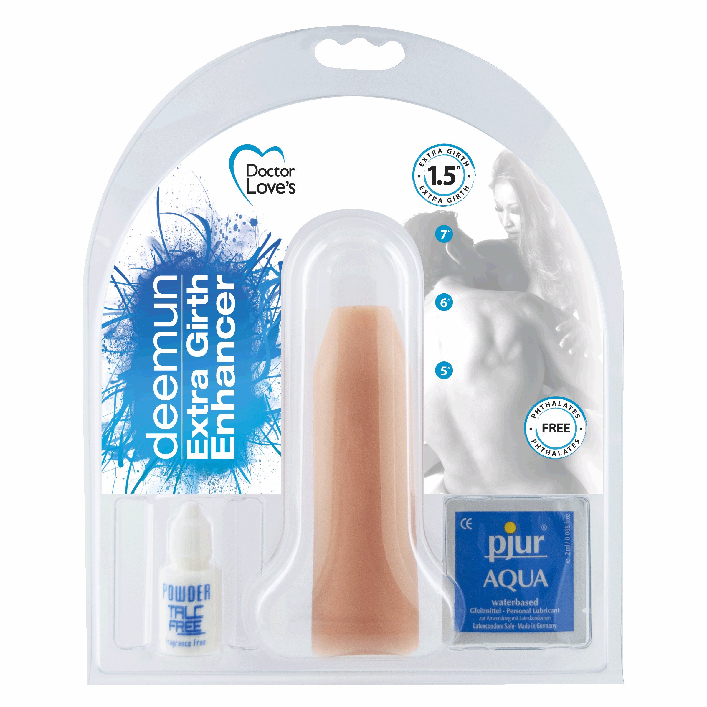 Doctor Love Girth Enhancer measures 7 inches long by 1.5 inches wide. Doctor Lovers Girth Enhancer is a realistic penis extension. Size does matter and girth is where it is at! Now you can achieve this with Doctor Love's Penis Girth Enhancer. A tight fit