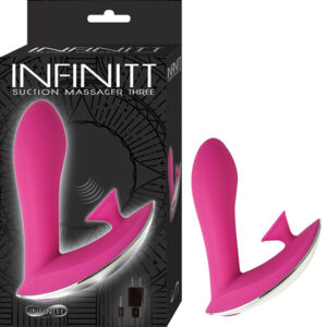 Infinitt Suction Massager Three Pink Vibrator from Nasstoys of New York. Features: 7 vibration functions. 10 suction functions. Vibrating stimulation with clitoral suction. Specially designed to reach all your erogenous zone. Materials Silicone shaft