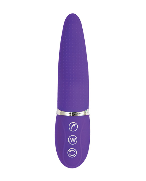 Infinitt Tongue Massage Purple Vibrator from Nasstoys of New York. Features 7 vibration functions. 4 rotation functions. High speed boost button. Specially designed to reach all your erogenous zones. Materials Silicone massager