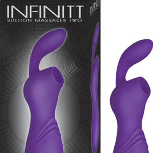 Infinitt Suction Massager Two Purple rabbit style vibrator from Nasstoys of New York. Features: 12 vibration functions. 12 suction functions. G-spot stimulation and clitoral suction. Materials Silicone shaft
