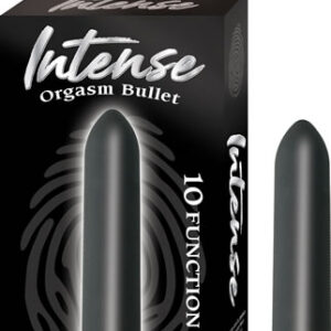 Intense Orgasm Bullet Vibrator Black 10 functions. Push button control. Discreetly quiet. Waterproof vibrating. Phthalates free
