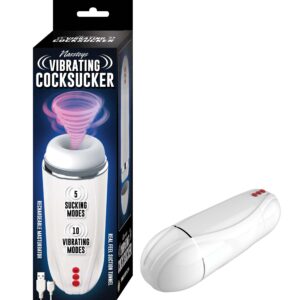 The Vibrating Cocksucker Male Masturbator simulates oral sex with 5 powerful sucking functions