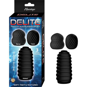 The Nasstoys Delite Pocket Masturbator Kit will be your new best friend for unparalleled pleasure on the go! This kit features three unique