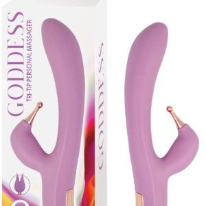 Say hello to precision pleasure with the Nasstoys Goddess Tri-Tip Personal Massager! This unique massager offers 9 vibrating functions