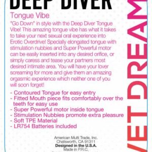 Tongue Star Deep Diver Clear Vibrating Tongue with Motor from Hott Products Unlimited. Go down in style with the deep diver tongue. This amazing tongue vibrator has what it takes to take you to your next sexual level oral experience into over drive. Speci