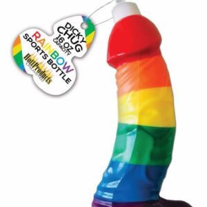 Rainbow Dicky Sports Bottle from Hott Products Unlimited. Enjoy your favorite beverage while amusing your friends