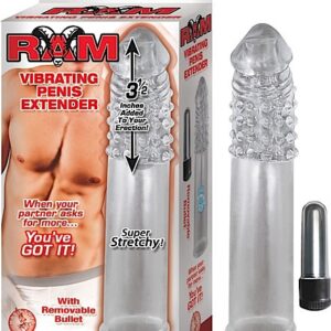 RAM VIBRATING PENIS EXTENDER CLEAR