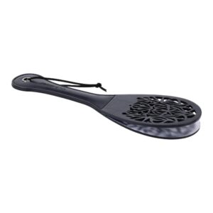 Indulge in a touch of sultry sophistication with the Lace Spanker! This petite yet powerful paddle is designed to deliver a sensual blend of elegance and intensity. Crafted from luxurious faux leather and adorned with an intricate lace cutout