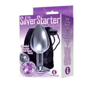 9'S SILVER STARTER BEJEWELED STEEL PLUG VIOLET