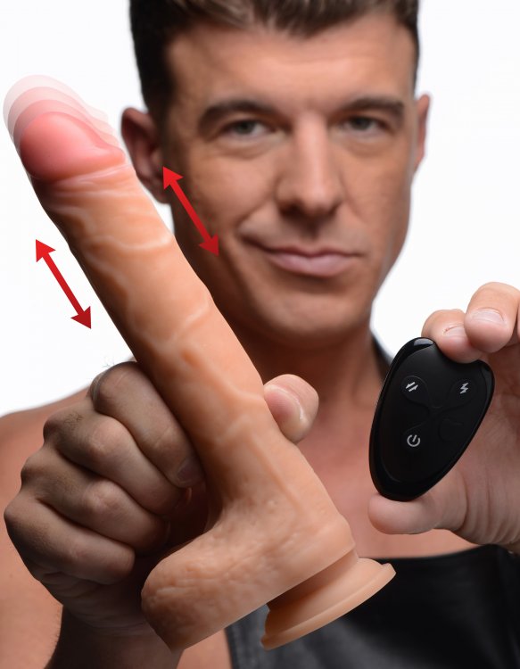 (D)STRAP U REAL THRUST THRUSTI & VIBRATING SILICONE DILDO W/ REMOTE CONTROL - Image 4