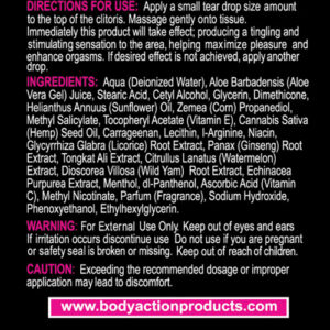 Body Action Hempleasure For Women Sample Packet 50 Piece Fishbowl Display. Maximum strength arousal cream. Amplifies female pleasure immediately on contact. Helps enhance sensual activity. Produces a tingling sensation. Infused with Hemp Seed Oil. Categ