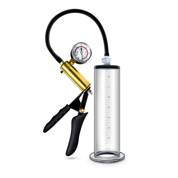 PERFORMANCE VX6 VACUUM PENIS PUMP W/ BRASS TRIGGER & PRESSURE GAUGE CLEAR - Image 2