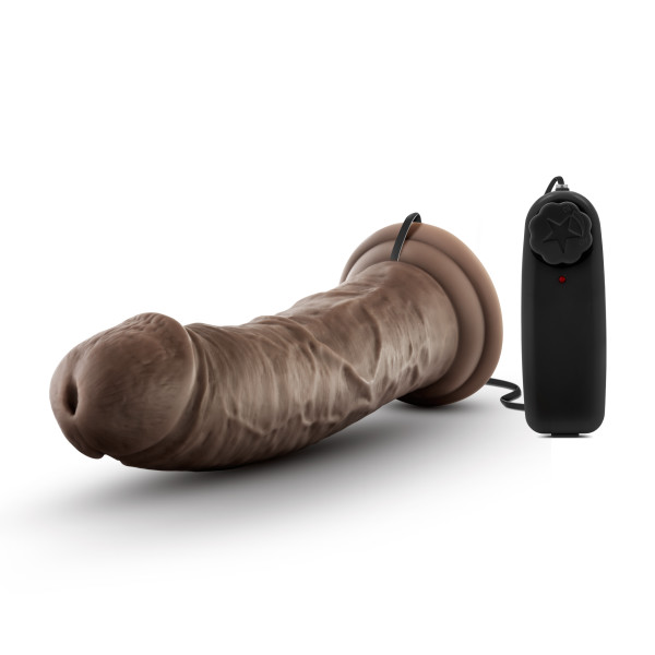 DR SKIN DR JOE 8IN VIBRATING COCK W/ SUCTION CUP CHOCOLATE - Image 4