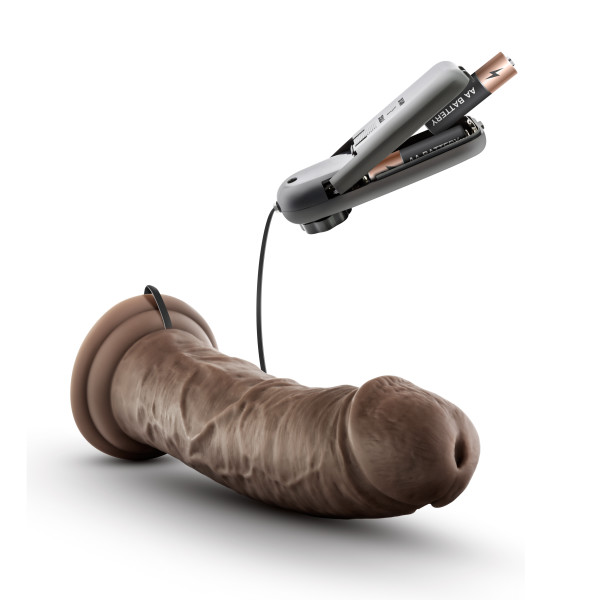DR SKIN DR JOE 8IN VIBRATING COCK W/ SUCTION CUP CHOCOLATE - Image 6