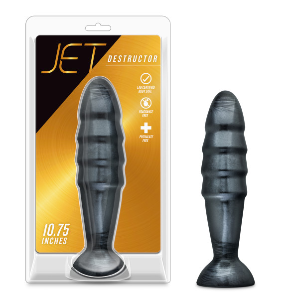 JET DESTRUCTOR CARBON METALLIC BLACK BUTT PLUG - Image 2