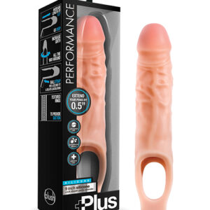 PERFORMANCE PLUS 9IN SILICONE COCK SHEATH PENIS EXTENDER VANILLA