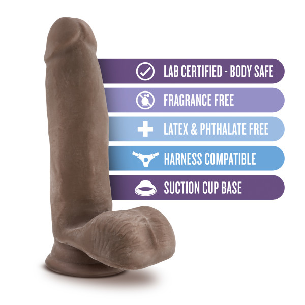 AU NATUREL 7 DILDO W/BALLS CHOCOLATE " - Image 7