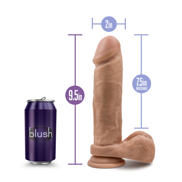 AU NATUREL 9.5 IN DILDO W/ SUCTION CUP MOCHA - Image 5