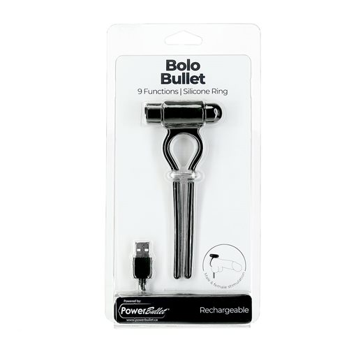 Power Bullet Bolo Penis Ring with 2.5 inches Mini Bullet from BSM Enterprises. Key features: vibrating cock tie. Fully adjustable cock ring. Made using body safe