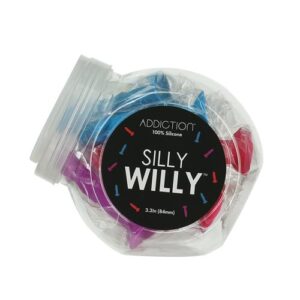 Addiction Silly Willy Glow In The Dark Mini Dongs 12 Piece Fishbowl Display from BMS Enterprises. The best selling miniature dildo from Addiction still comes in a fun size but now the newest addition is Glow in the Dark! Apart of our amazing and well know