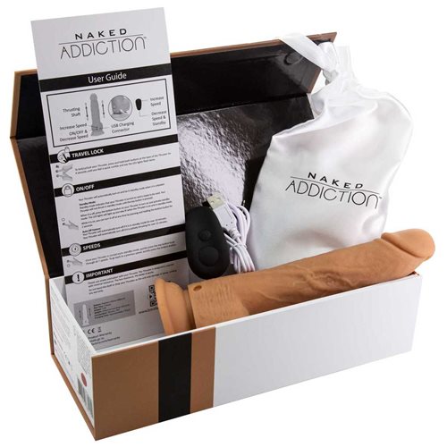 NAKED ADDICTION 9IN CARAMEL THRUSTING DONG W/ REMOTE - Image 5