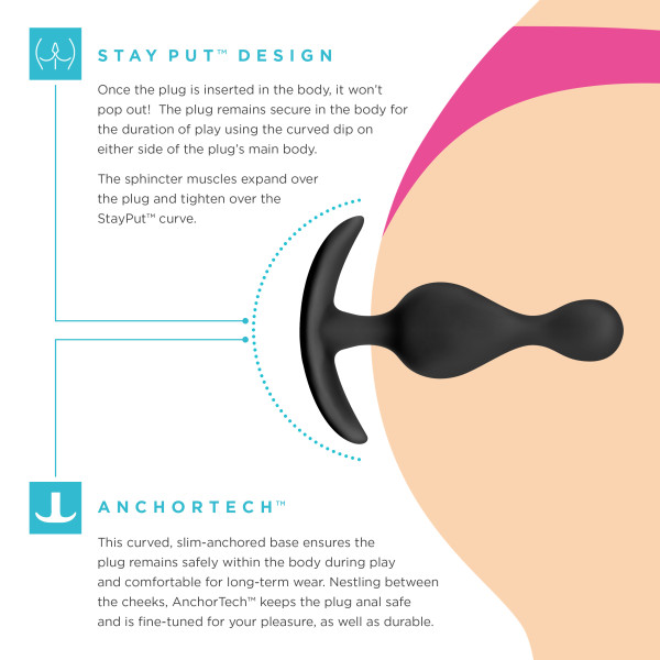 ANAL ADVENTURES PLATINUM WAVE PLUG BLACK - Image 4