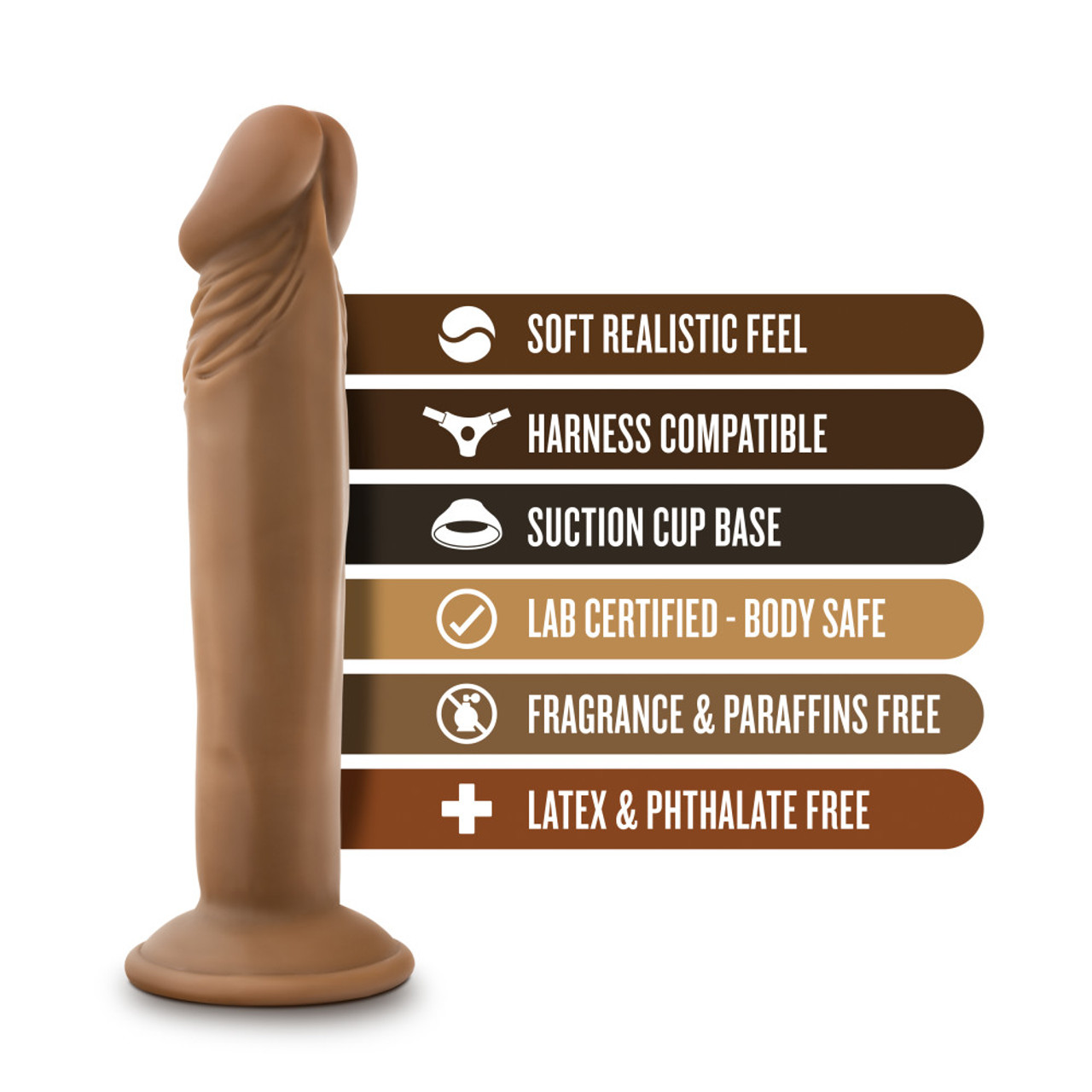 DR SKIN DR SMALL 6IN DILDO MOCHA - Image 7