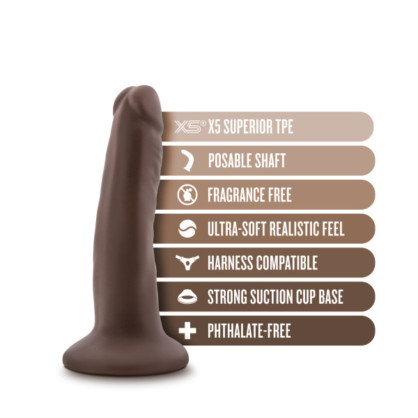DR SKIN PLUS 5IN POSEABLE DILDO CHOCOLATE - Image 2