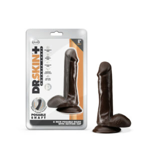 DR SKIN PLUS 6IN POSEABLE DILDO CHOCOLATE