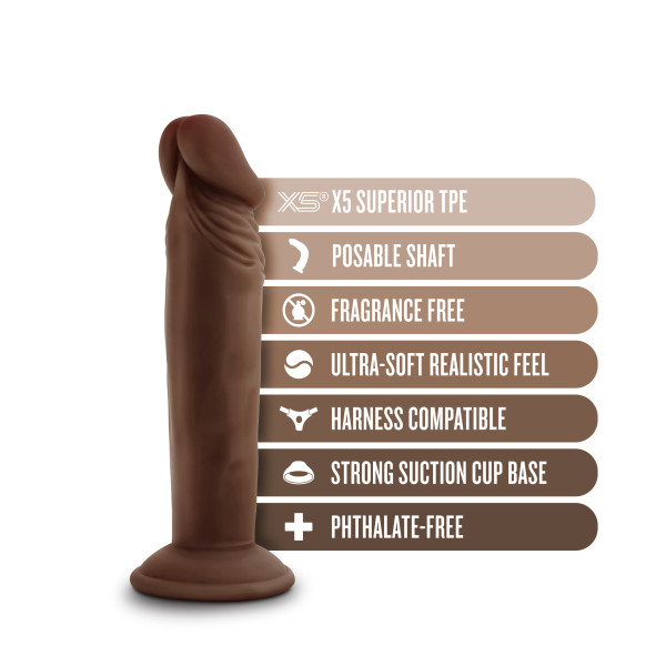 DR SKIN PLUS 6IN POSEABLE DILDO CHOCOLATE - Image 2