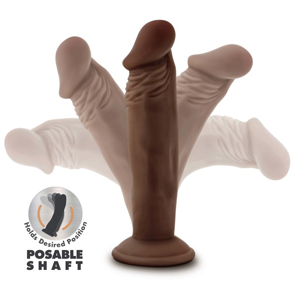 DR SKIN PLUS 6IN POSEABLE DILDO CHOCOLATE - Image 4