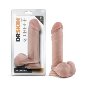 DR. SKIN DR. WILLIAM 8IN DILDO W/ BALLS BEIGE