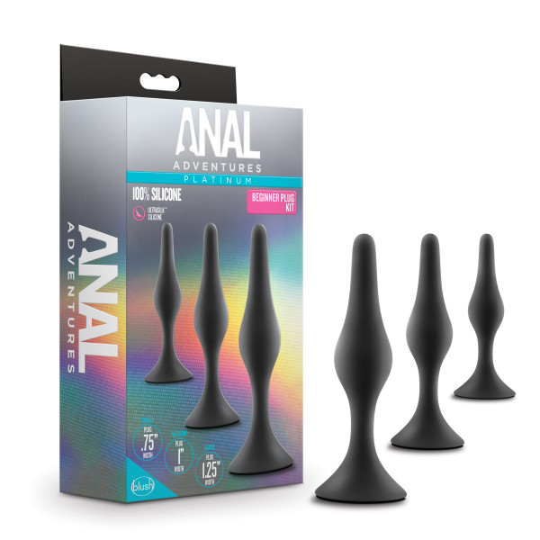 ANAL ADVENTURES BEGINNER PLUG KIT BLACK - Image 6