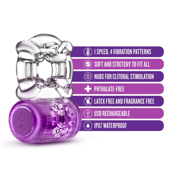 PLAY WITH ME PLEASER C-RING PURPLE RECHARGEABLE - Image 2