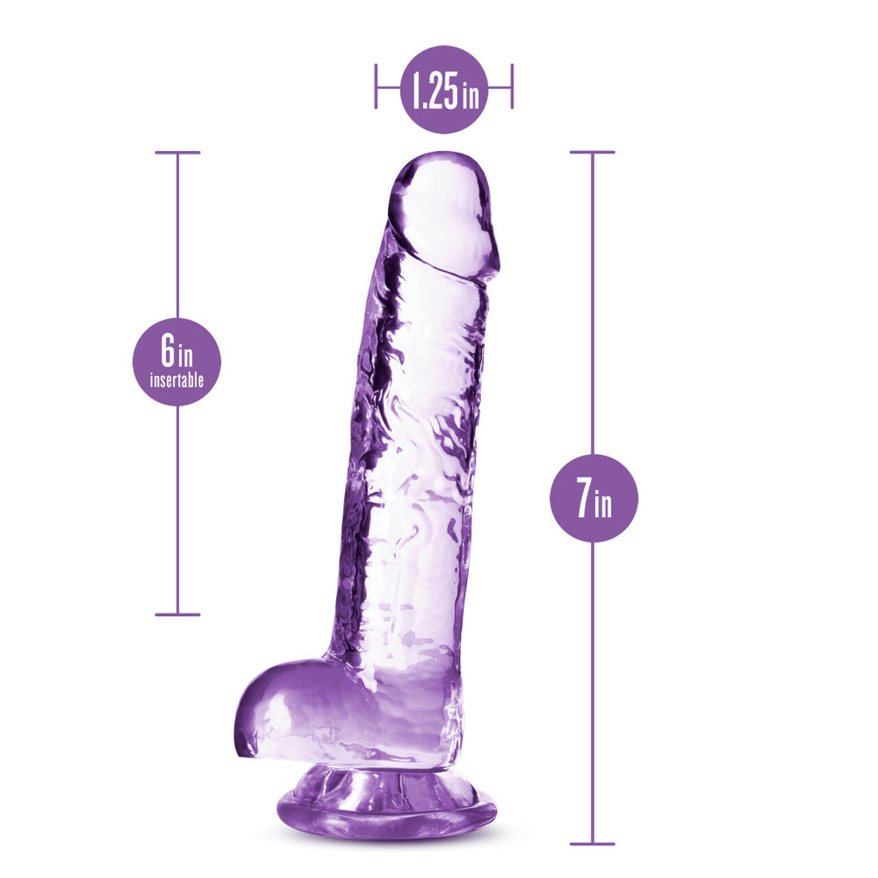 NATURALLY YOURS 7IN AMETHYST CRYSTALLINE DILDO - Image 6