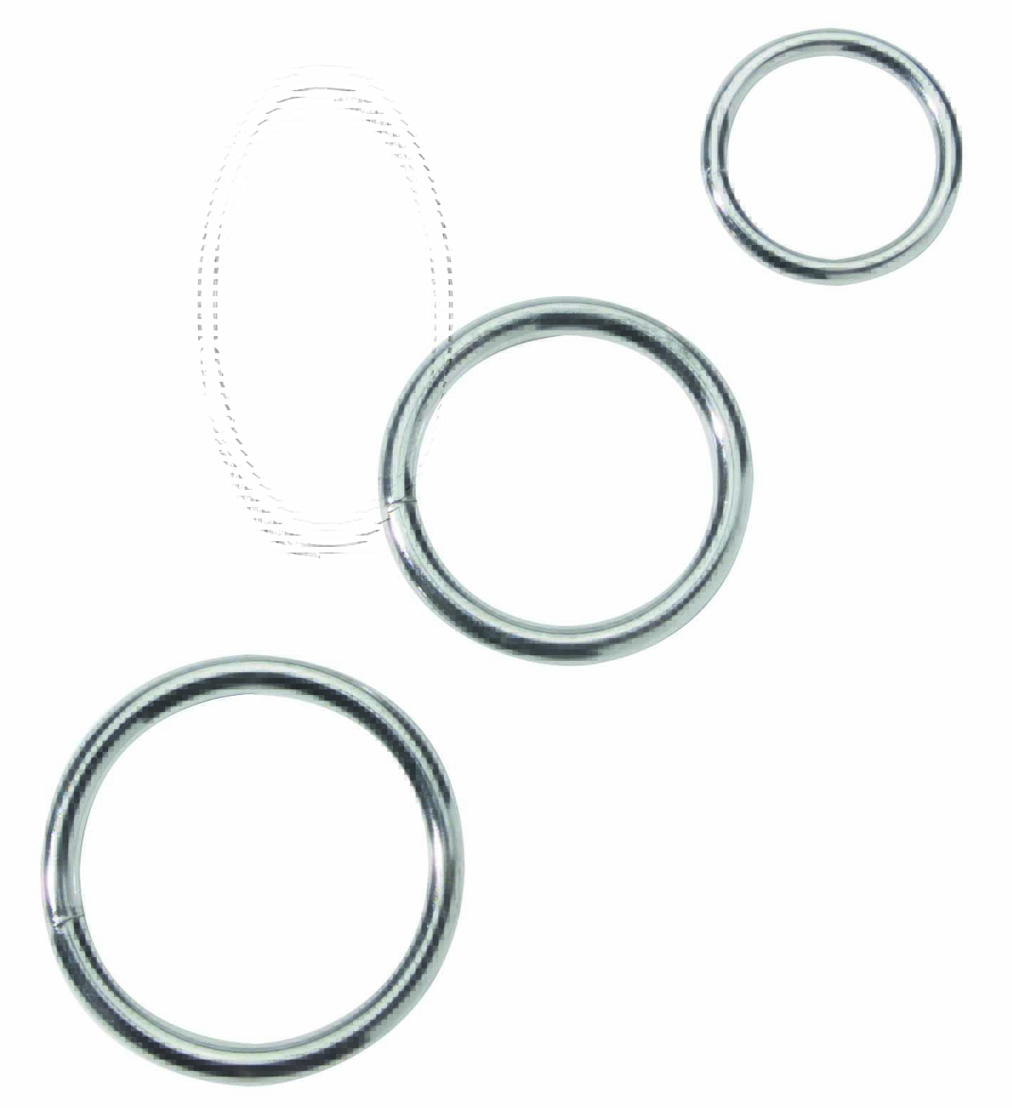 Spartacus Leathers Cock Gear Metal Cock Rings: Nickel Metal Ring 3 Piece Set. One each 1.25 inches