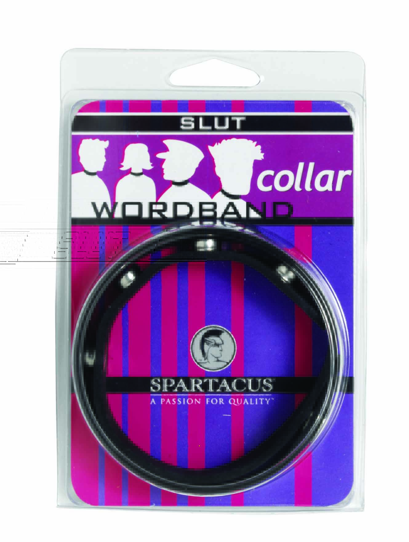 Spartacus Leathers Bondage Gear Wordband Collars Slut Collar is an intimate