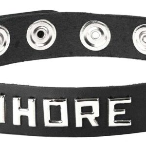 Leather Word Band Collar Whore from Spartacus Leathers. Collar is an intimate