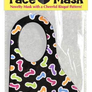 (WD) Super Fun Penis Print Face Mask from Little Genie. Get a laugh with a cute risque mask. With a subtle naughty pattern